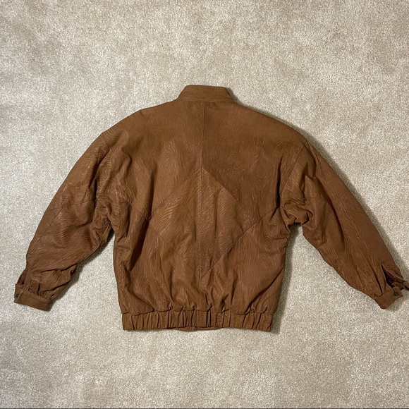 Vintage Comint 100% genuine Brown Leather Jacket with 100% Nylon inner lining - Picture 2 of 6